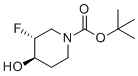 structure of CAS# 955029-44-4, (3R,4R)-tert-Butyl 3-fluoro-4-hydroxypiperidine-1-carboxylate