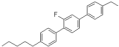 structure of CAS# 95759-59-4, 4''-Ethyl-2'-fluoro-4-pentyl-1,1':4',1''-terphenyl