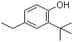 CAS # 96-70-8, 2-tert-Butyl-4-ethylphenol, 2-tert-Butyl-p-ethylphenol, 6-tert-Butyl-4-ethylphenol, 6-tert-Butyl-p-ethylphenol, 2-(1,1-Dimethylethyl)-4-ethylphenol, 2-tert-Butyl-4-ethyl-1-hydroxybenzene, 2-tert-Butyl-4-ethylphenol, 4-Ethyl-2-tert-butylphenol