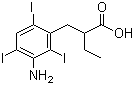 CAS 登录号：96-83-3, 碘番酸, 碘泛酸, 三碘氨苯乙基丙酸, 2-乙基-3-(3-氨基-2,4,6-三碘苯)丙酸