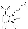 CAS 登录号：960-77-0, N,N,2-三甲基-7-硝基-1H-苯并咪唑-1-丙胺二盐酸盐