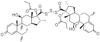 CAS # 960071-64-1, (6alpha,11beta,16alpha,17alpha)-(6'alpha,11'beta,16'alpha,17'alpha)-17,17'-(Trithiodicarbonyl)bis[6,9-difluoro-11-hydroxy-16-methyl-17-(1-oxopropoxy)androsta-1,4-dien-3-one]