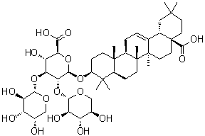 CAS # 96158-13-3, (3beta)-17-Carboxy-28-norolean-12-en-3-yl O-alpha-L-arabinopyranosyl-(1→3)-O-[beta-D-xylopyranosyl-(1→2)]-beta-D-glucopyranosiduronic acid, 28-Noroleanane, beta-D-glucopyranosiduronic acid deriv., Momordin Ie