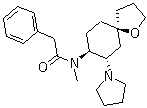 CAS 登录号：96744-75-1, U 69593, N-甲基-N-[(5R,7S,8S)-7-(1-吡咯烷基)-1-氧杂螺[4.5]癸-8-基]苯乙酰胺