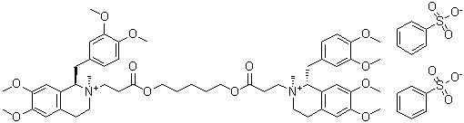 CAS 登录号：96946-44-0, (1R,1'R,2R,2'S)-2,2'-[1,5-戊烷二基二[氧基(3-氧代-3,1-丙烷二基)]]二[1-[(3,4-二甲氧基苯基)甲基]-1,2,3,4-四氢-6,7-二甲氧基-2-甲基-异喹啉鎓]二苯磺酸盐