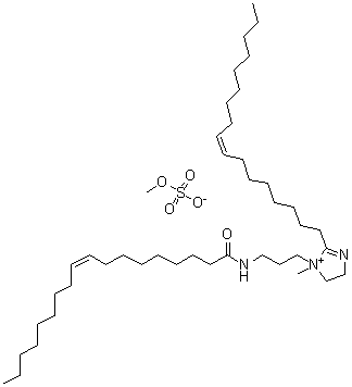 CAS # 97043-72-6, (Z,Z)-2-(8-Heptadecenyl)-4,5-dihydro-1-methyl-1-[3-[(1-oxo-9-octadecenyl)amino]propyl]-1H-imidazolium methyl sulfate