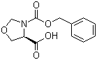 structure of CAS# 97534-84-4, (R)-(+)-3-(苄氧基羰基)恶唑烷-4-羧酸