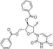 CAS 登录号：97614-47-6, 1-(3,5-二-O-苯甲酰基-2-脱氧-2-氟-beta-D-阿拉伯呋喃糖基)-5-甲基-2,4(1H,3H)-嘧啶二酮