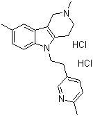 structure of CAS# 97657-92-6, 2,3,4,5-四氢-2,8-二甲基-5-[2-(6-甲基-3-吡啶基)乙基]-1H-吡啶并[4,3-b]吲哚二盐酸盐