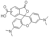 structure of CAS# 98181-63-6, 5(6)-羧基四甲基罗丹明内盐