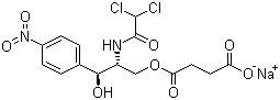 CAS 登录号：982-57-0, 琥珀酸钠氯霉素, 4-[2-[(2,2-二氯乙酰)氨基]-3-羟基-3-(4-硝基苯基)丙氧基]-4-氧代丁酸钠