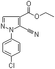 1-(4-氯苯基)-5-氰基-1H-吡唑-4-羧酸乙酯分子结构 (CAS 98476-27-8)