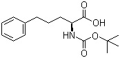 structure of CAS# 98628-27-4, (S)-2-(叔丁氧羰基氨基)-5-苯戊酸