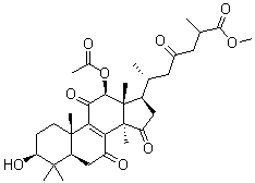 CAS # 98665-11-3, Methyl ganoderate H, (3beta,12beta)-12-(Acetyloxy)-3-hydroxy-7,11,15,23-tetraoxo-lanost-8-en-26-oic acid methyl ester
