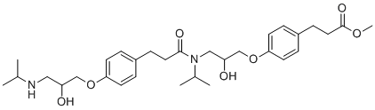 CAS # 98903-89-0, Esmolol dimer, methyl 3-[4-[2-hydroxy-3-[3-[4-[2-hydroxy-3-(propan-2-ylamino)propoxy]phenyl]propanoyl-propan-2-ylamino]propoxy]phenyl]propanoate