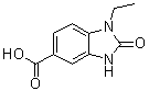 CAS 登录号：99072-14-7, 1-乙基-2,3-二氢-2-氧代-1H-苯并咪唑-5-羧酸