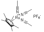 structure of CAS# 99604-67-8, 三(乙腈)(eta5-五甲基环戊二烯基)钌六氟磷酸盐