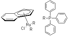 structure of CAS# 99897-61-7, 氯化(茚基)双(三苯基膦)钌(II)